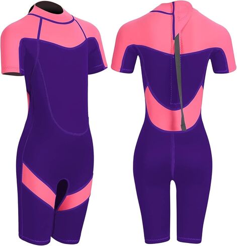FLEXEL Kids Wetsuit for Boys Girls Toddlers, 2mm Back Zipper Shorty Wetsuit, 3mm Long Sleeve Back Zip Full Wetsuit, Neoprene Thermal Swimsuits for Diving Surfing Swim Lessons in Saudi Arabia