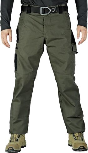 بنطال تكتيكي للرجال للعمل في الهواء الطلق والمشي لمسافات طويلة، بنطال كارجو مقاوم للماء مع جيوب متعددة in Kuwait