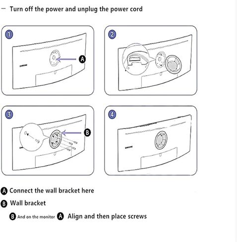 ملحقات دعامة محول تثبيت على الحائط مقاس 49 بوصة، متوافقة مع سامسونج، ومتوافقة مع Odyssey، ومتوافقة مع قطع غيار Neo، G9 C49G95T S49AG952NN. in Kuwait