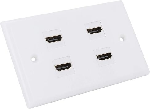Fydun 4-Port Wall Plate Panel Coupler – HighSpeed Video HDTV Mounting Socket Projector & Home Theatre – Easy Installation ABS Cover in Saudi Arabia