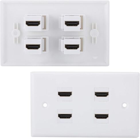Fydun 4-Port Wall Plate Panel Coupler – HighSpeed Video HDTV Mounting Socket Projector & Home Theatre – Easy Installation ABS Cover in Saudi Arabia