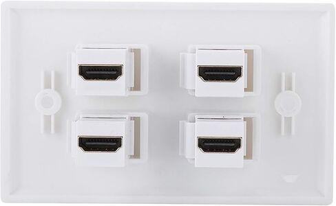 Fydun 4-Port Wall Plate Panel Coupler – HighSpeed Video HDTV Mounting Socket Projector & Home Theatre – Easy Installation ABS Cover in Saudi Arabia