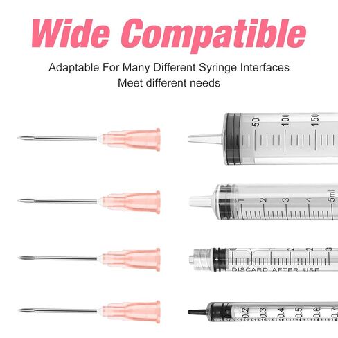 18Ga 100 حزمة إبرة حقن معقمة للاستعمال مرة واحدة مقاس بوصة واحدة مع غطاء لملحقات إبرة التوزيع العلمية والصناعية in Kuwait