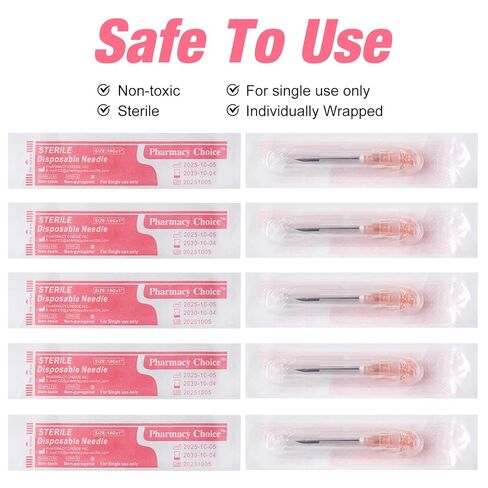 18Ga 100 حزمة إبرة حقن معقمة للاستعمال مرة واحدة مقاس بوصة واحدة مع غطاء لملحقات إبرة التوزيع العلمية والصناعية in Kuwait