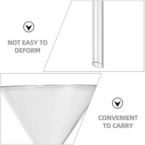 3 قطعة 100 مللي متر قصيرة الرقبة الزجاج ملء قمع ، مختبر البورسليكات العلمية للاستخدام في المختبر ونقل السائل الدقيق in Kuwait