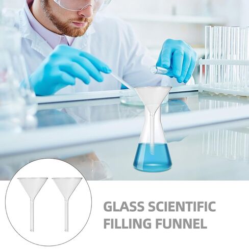 3 قطعة 100 مللي متر قصيرة الرقبة الزجاج ملء قمع ، مختبر البورسليكات العلمية للاستخدام في المختبر ونقل السائل الدقيق in Kuwait