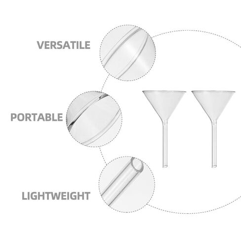 MAGICLULU 3pcs Short Neck Glass Laboratory Funnel Set, 100mm Triangular Scientific Glass Filling Funnels for Precise Liquid Filtering and Pouring in Lab Applications in Saudi Arabia