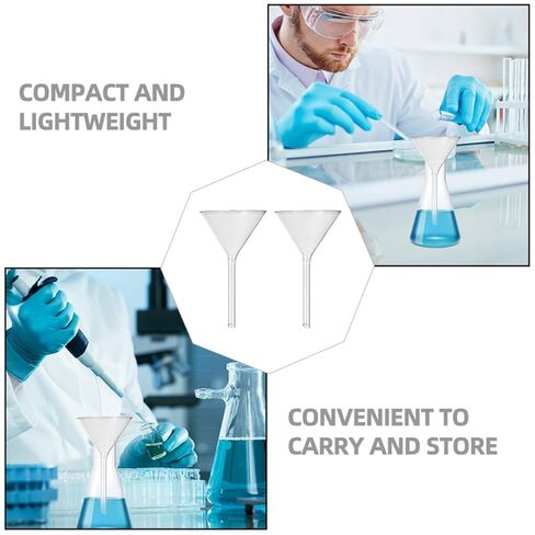 MAGICLULU 3pcs Short Neck Glass Laboratory Funnel Set, 100mm Triangular Scientific Glass Filling Funnels for Precise Liquid Filtering and Pouring in Lab Applications in Saudi Arabia