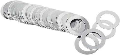 غسالات، غسالة مسطحة، غسالات قفل 50 قطعة رفيعة للغاية بسمك مسطح 0.3 مم، غسالات من الفولاذ المقاوم للصدأ، M3 إلى M8 رقيقة للغاية قابلة للتعديل طوقا الرقائق (M5x10) in Kuwait