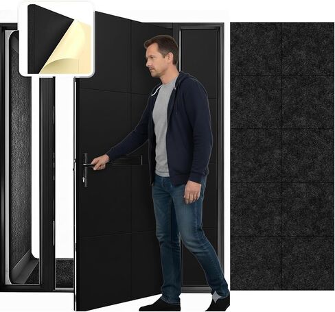 Arrowzoom 20 Pack Soundproof Door Kit Pro Panels – Self-Adhesive High-Density Foam Tiles, 12"x12"x0.78", 40dB Noise Reduction Acoustic Sound Insulation for Interior Doors & Home Studios – White 1244 in Kuwait