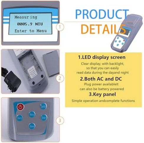 مقياس التعكر الرقمي المحمول ZD-2A - مقياس التعكر المحمول لاختبار جودة المياه في المختبرات ومحطات معالجة المياه وحمامات السباحة - دقيق وسهل الاستخدام in Kuwait