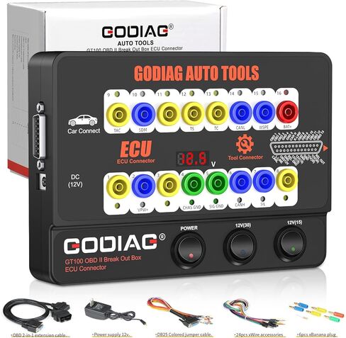 GODIAG GT100 Breakout Box OBDII Protocol Detector ECU Bench Connector OBD Diagnostic Port Tester in Kuwait