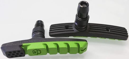 Box Three 70 Millimeters BMX Brake Pads Matte Black w/Pad Printing Body, Dual Compound Rubber Pad & Pivoting Posts | Green in Saudi Arabia