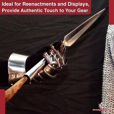 Armory Replicas™ Long Arm Functional High Carbon Steel Medieval Viking Hewing Spearhead, Historical Replica, 25.8 Inch, Predrilled Shaft for Easy Mounting, Perfect for Reenactments and Gifts in Saudi Arabia