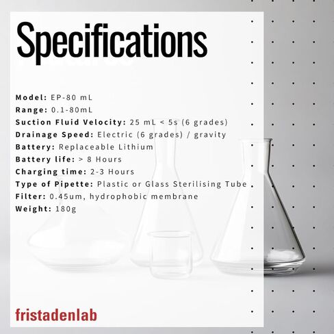 وحدة تحكم الماصات الكهربائية من فريستادن لاب - حشو ماصات آلي بمحرك لماصات 0.1-80 مل - سرعة قابلة للتعديل، تصميم مريح مع بطارية قابلة لإعادة الشحن in Kuwait
