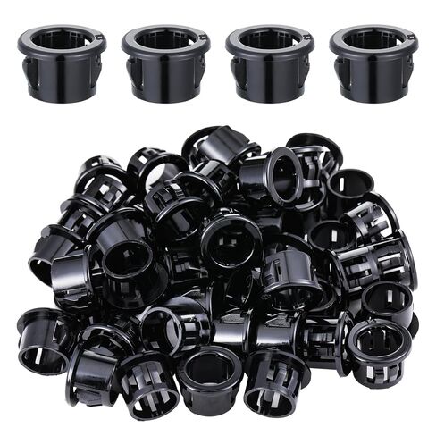 50Pcs Black Snap Bushing, Snap in Plastic Cable Grommets, 1/2 Inch Knockout Insulating Bushing for Electrical Wiring Hose Protection in Saudi Arabia