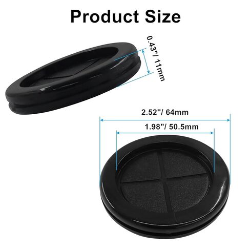 Hordion 4 Pcs Rubber Grommets 2" ID, 2-1/2" Drill Hole Cable Grommet Rubber Hole Plugs, Double Sided Round Firewall Plug Grommet for Wire Protection in Saudi Arabia