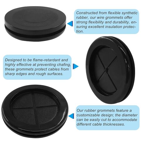 Hordion 4 Pcs Rubber Grommets 2" ID, 2-1/2" Drill Hole Cable Grommet Rubber Hole Plugs, Double Sided Round Firewall Plug Grommet for Wire Protection in Saudi Arabia