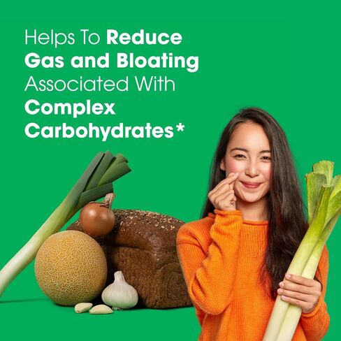 Intoleran Fibractase 1200 إنزيمات هضمية - 36 كبسولة | ملحق لعدم تحمل الفركتانز والجلاكتانز | يساعد على هضم الكربوهيدرات؛ حبوب وبقوليات وبصل وثوم وقمح | نقي ونباتي in Kuwait