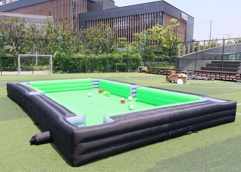 Giant Inflatable Soccer Pool Table Football Pool Pitch Billiards Inflatable Football Billiard Game with PVC mat, air Blower, 16 Balls for Party, Event in Saudi Arabia