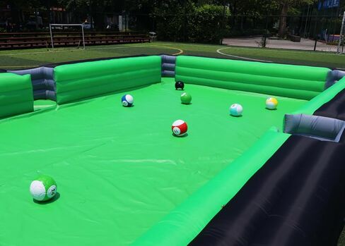 Giant Inflatable Soccer Pool Table Football Pool Pitch Billiards Inflatable Football Billiard Game with PVC mat, air Blower, 16 Balls for Party, Event in Saudi Arabia