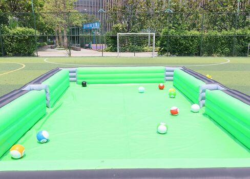 Giant Inflatable Soccer Pool Table Football Pool Pitch Billiards Inflatable Football Billiard Game with PVC mat, air Blower, 16 Balls for Party, Event in Saudi Arabia