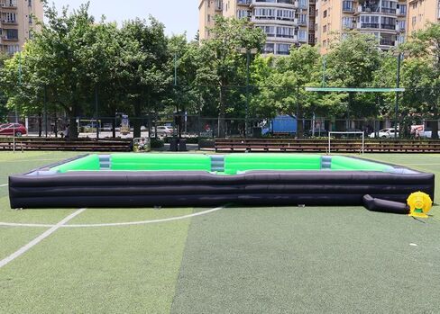 Giant Inflatable Soccer Pool Table Football Pool Pitch Billiards Inflatable Football Billiard Game with PVC mat, air Blower, 16 Balls for Party, Event in Saudi Arabia