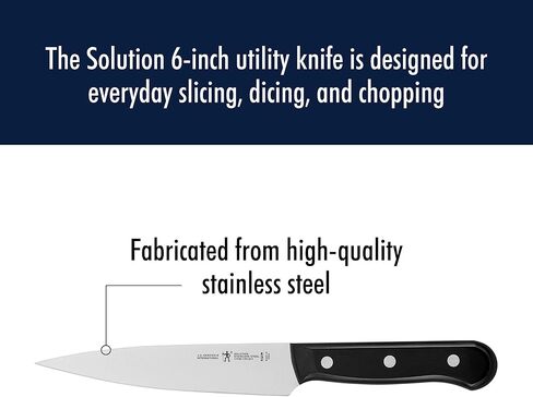 سكين أدوات HENCKELS Solution Razor-Sharp مقاس 6 بوصات، سكين الطماطم، تم تصميمه هندسيًا ألمانيًا على مدار أكثر من 100 عام من الإتقان، أسود/فولاذ مقاوم للصدأ in Kuwait