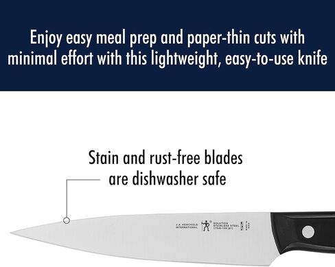 سكين أدوات HENCKELS Solution Razor-Sharp مقاس 6 بوصات، سكين الطماطم، تم تصميمه هندسيًا ألمانيًا على مدار أكثر من 100 عام من الإتقان، أسود/فولاذ مقاوم للصدأ in Kuwait