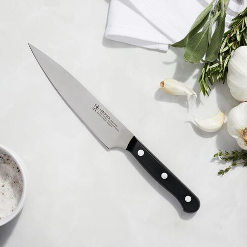 سكين أدوات HENCKELS Solution Razor-Sharp مقاس 6 بوصات، سكين الطماطم، تم تصميمه هندسيًا ألمانيًا على مدار أكثر من 100 عام من الإتقان، أسود/فولاذ مقاوم للصدأ in Kuwait