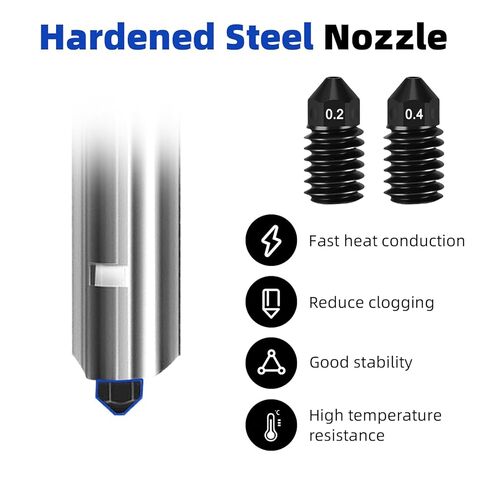 4 Pack 0.2MM 0.4MM 0.6MM 0.8MM A1/A1 Mini Hotend Kit for Bambu Lab 3D Printer - 0.2/0.4mm Hardened Steel Replacement Nozzle High-Temperature Extruder Print Head for Bambu Lab 3D Printer Accessories in Saudi Arabia