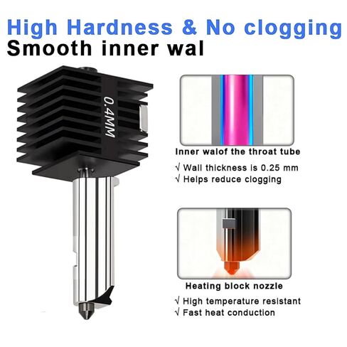 4 Pack 0.2MM 0.4MM 0.6MM 0.8MM A1/A1 Mini Hotend Kit for Bambu Lab 3D Printer - 0.2/0.4mm Hardened Steel Replacement Nozzle High-Temperature Extruder Print Head for Bambu Lab 3D Printer Accessories in Saudi Arabia