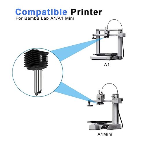 4 Pack 0.2MM 0.4MM 0.6MM 0.8MM A1/A1 Mini Hotend Kit for Bambu Lab 3D Printer - 0.2/0.4mm Hardened Steel Replacement Nozzle High-Temperature Extruder Print Head for Bambu Lab 3D Printer Accessories in Saudi Arabia
