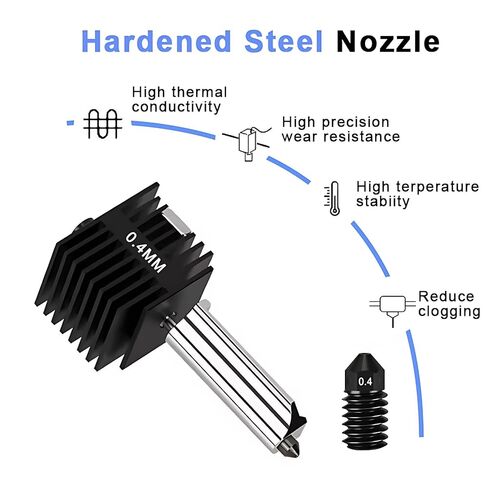 4 Pack 0.2MM 0.4MM 0.6MM 0.8MM A1/A1 Mini Hotend Kit for Bambu Lab 3D Printer - 0.2/0.4mm Hardened Steel Replacement Nozzle High-Temperature Extruder Print Head for Bambu Lab 3D Printer Accessories in Saudi Arabia
