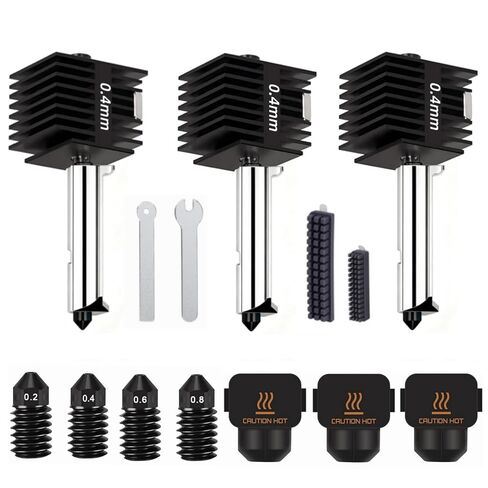 4 Pack 0.2MM 0.4MM 0.6MM 0.8MM A1/A1 Mini Hotend Kit for Bambu Lab 3D Printer - 0.2/0.4mm Hardened Steel Replacement Nozzle High-Temperature Extruder Print Head for Bambu Lab 3D Printer Accessories in Saudi Arabia