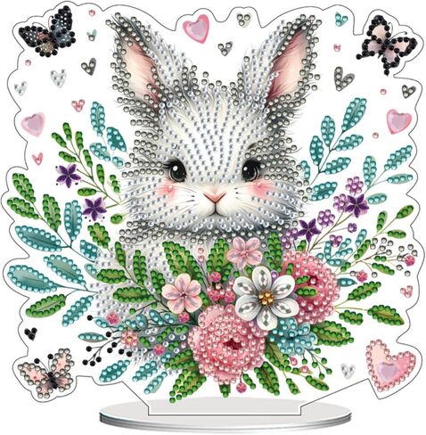مجموعات فن الماس DIY Tabletop للبالغين ، 4 يوليو Butterfly Stand Up Diamonds Art Painting Kit ، يوم الاستقلال الحلي المكتبية على سطح المكتب لزينة المكتب المنزلي (الفراشة) in Kuwait
