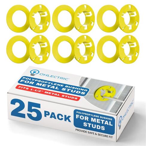 OHLECTRIC 100 Pack - Polypropylene Bushing for Metal Studs with 2x4 Inches - Protects Wire Insulation from Abrasion - Allows Smooth Wire Pulling - Grommet Protector in Saudi Arabia