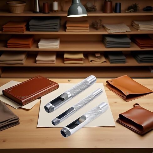 6Pcs Grommets Hole Punch, Steel Hollow Leather Punch Set (1/4, 3/8, 1/2 inch) is an Original Accessory for The ASDFGHT Grommet Tool Kit, Grommet Kits in Kuwait