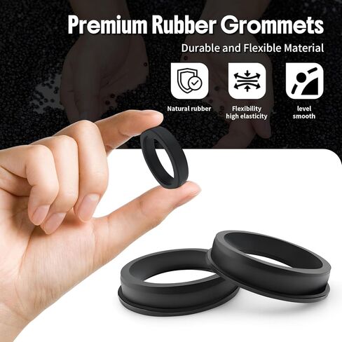 2 Pack 3" Drill Hole, 2-1/2" ID Black Silicone Top Hat Rubber Grommets for Automotive, Firewall, Wiring - Waterproof, High Temp Resistant, Easy Install in Kuwait