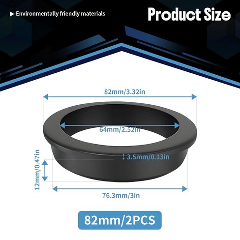 2 Pack 3" Drill Hole, 2-1/2" ID Black Silicone Top Hat Rubber Grommets for Automotive, Firewall, Wiring - Waterproof, High Temp Resistant, Easy Install in Kuwait