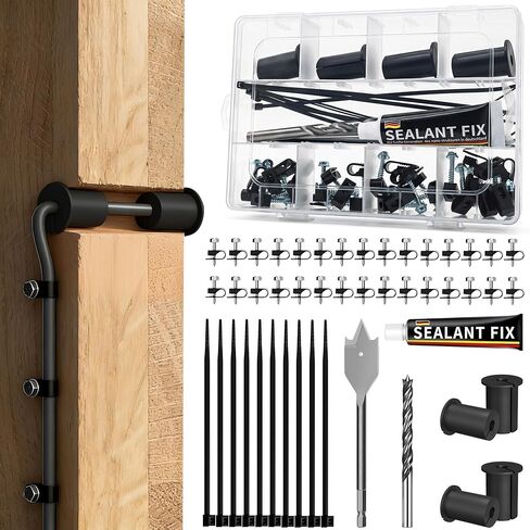 مجموعة توجيه كابل Starlink لمرور جدار الكابل من خلاله مع مجموعة حلقات تثبيت الكابل، وريشة مثقاب 3/4 بوصة و5/16 بوصة، ومشابك سلكية وروابط لطبق Starlink Gen 2/3 وإيثرنت صغير أو كابل الشبكة وإعداد الأسلاك in Kuwait