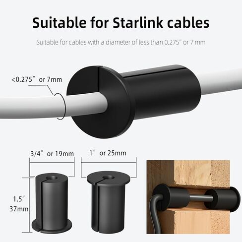 مجموعة توجيه كابل Starlink لمرور جدار الكابل من خلاله مع مجموعة حلقات تثبيت الكابل، وريشة مثقاب 3/4 بوصة و5/16 بوصة، ومشابك سلكية وروابط لطبق Starlink Gen 2/3 وإيثرنت صغير أو كابل الشبكة وإعداد الأسلاك in Kuwait