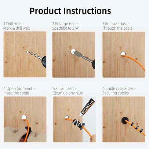 مجموعة توجيه كابل Starlink لمرور جدار الكابل من خلاله مع مجموعة حلقات تثبيت الكابل، وريشة مثقاب 3/4 بوصة و5/16 بوصة، ومشابك سلكية وروابط لطبق Starlink Gen 2/3 وإيثرنت صغير أو كابل الشبكة وإعداد الأسلاك in Kuwait