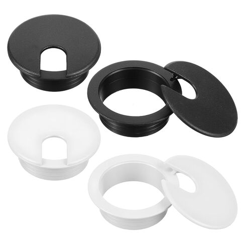 4 Pcs Desk Grommet 1.5 Inch, Plastic Desk Hole Cover White and Black Cable Hole Cover for Office Equipment, Computer Wires, Cord Organizer in Saudi Arabia