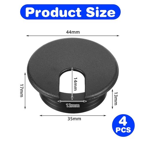 4 Pcs Desk Grommet 1.5 Inch, Plastic Desk Hole Cover White and Black Cable Hole Cover for Office Equipment, Computer Wires, Cord Organizer in Saudi Arabia