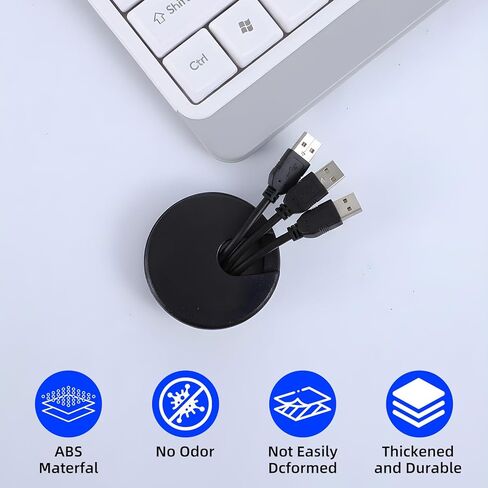 4 Pcs Desk Grommet 1.5 Inch, Plastic Desk Hole Cover White and Black Cable Hole Cover for Office Equipment, Computer Wires, Cord Organizer in Saudi Arabia