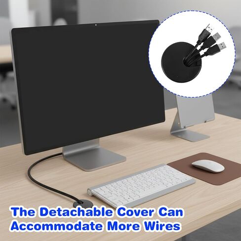 4 Pcs Desk Grommet 1.5 Inch, Plastic Desk Hole Cover White and Black Cable Hole Cover for Office Equipment, Computer Wires, Cord Organizer in Saudi Arabia