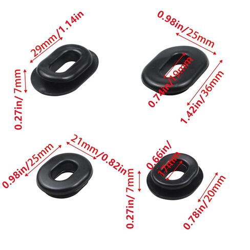 2 Set Motorbike Oval Round Single Side Cover Rubber Washer Grommets for Most Motorcycles, Black in Kuwait