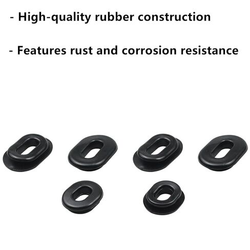 2 Set Motorbike Oval Round Single Side Cover Rubber Washer Grommets for Most Motorcycles, Black in Kuwait