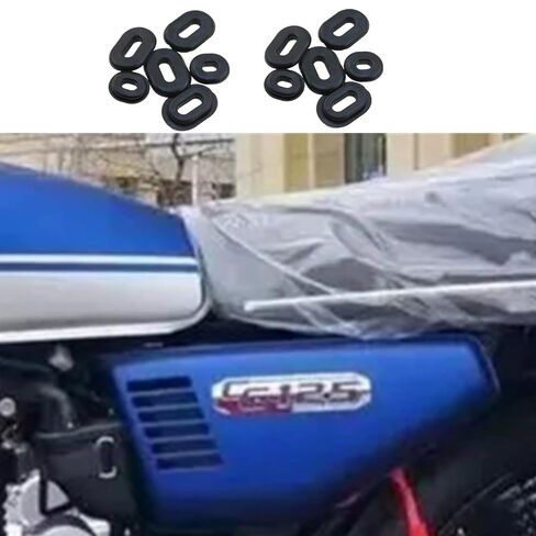 2 Set Motorbike Oval Round Single Side Cover Rubber Washer Grommets for Most Motorcycles, Black in Kuwait